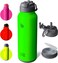 bottlebottle BOTTLE BOTTLE 40 oz sports water bottle stainless steel insulated water bottle with straw and pills holder (lime green)