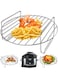 GZHCJJ Air Fryer Basket for Ninja Foodi FD302 FD401 OS101 OS301 FD305CO OS401, Replacement 9.2''*9.2'' Stainless Steel Air Fryer Accessories Roasting Steamer Grill Racks, Dishwasher safe