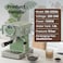 EXPRESSO Art Espresso Coffee Machine EM3203A - 20 Bar, Digital Display, Steam Wand, 1.8L Water Tank, German Quality, 220-240V, Home Caf&eacute; (Green)