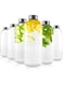 FUFU glass drinking bottle 1L glass bottle, leak-proof, with screw cap, can be used for kombucha brewing bottle, kefir, beer, soda, juice, water, transparent 1L 6pcs