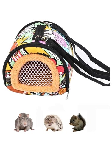 Bolivia's Small Animal Carrier, Lightweight Small Animal Carrier, Carry Pouch Mesh Window Animal Tote, Portable Chinchilla Travel Case for Chinchilla Bearded Dragon Winter Nest Guinea