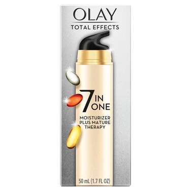OlayTotal Effects 7-In-1 Face Moisturizer Plus Mature Therapy, Beige, 1.7 Fl Oz