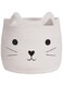 Excefore Large Woven Cotton Rope Storage Basket with Cute Cat Design Animal Laundry Basket Organizer for Towels, Blanket, Toys, Clothes, Gifts &ndash; Pet or Baby Gift Baskets(40cm L&times;30cmH)