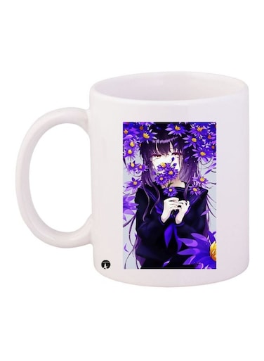 Anime Character Printed Coffee Mug White/Purple/Black