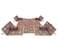 Arabic Camping Carpet Sets with Fireplace Holes Tent Floor Mat Sets Red