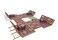 Arabic Camping Carpet Sets with Fireplace Holes Tent Floor Mat Sets Red
