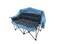 Portable Folding Double Camping Chair with Cup Holder Carry Bag Blue