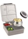 Bento Lunch Box for Kids school with 9.7oz Soup thermos, Leak-proof Lunch Containers with 5 Compartment, thermos Food Jar, Food Containers for School (Grey And Mouhave Unicorn)