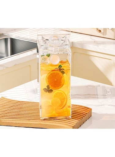 Food Grade Large Capacity Water Jug, Clear Transparent Portable Leakproof Juice Milk Water Cup, Multifunctional Drink Bottle For Home Gym Fitness Outdoor Travel Camping