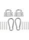 JIEOU 2PCS Premium 304 Stainless Steel Square Pad Eye Hooks with 2PCS Stainless Steel Snap Hooks and 8PCS Screws， Heavy Duty Eye Plate and Wall Mount Ceiling Hooks