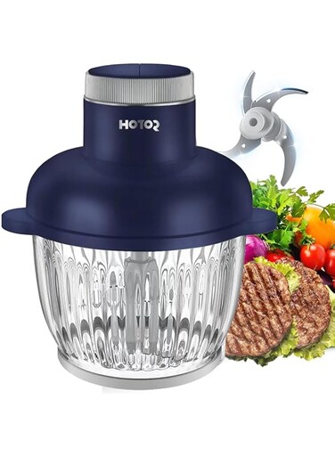 Food Processors 2.5L Electric Chopper Kitchen Blenders,Mini Blender Mixers Food Chopper Electric Grinder Mini Processors with Glass Bowl for Food,Meat,Vegetables,Fruits,Spice and Nuts with 2 Speed