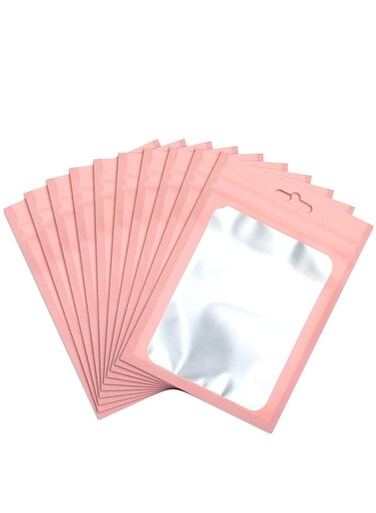 Smell Proof Mylar Bags with Resealable Design and Clear Window for Storage - 100 Pieces