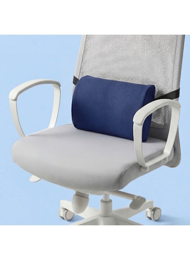 Lumbar Back Support Pillow for Car &amp; Office, Ergonomic Waist Cushion, Adjustable Strap, Breathable Cover, 33x24x11 cm