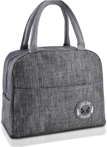 Lunch Box Bag, Insulated Lunch Bag, Waterproof Lunch bags for Women, Man, Office, Work, School, Beach, Picnic, Fishing, Hiking, Travel, Thermal Leak-proof Cooler Tote Bag (Grey)