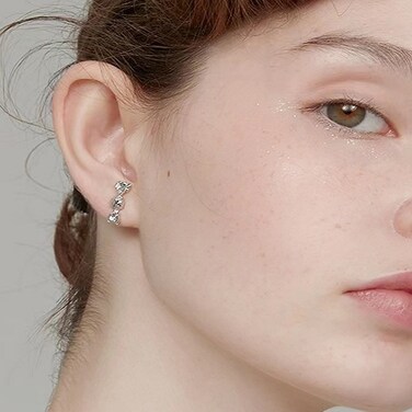Temperament Ladies Light Luxury Pearl Double Layer Earrings Diamond Earrings, Specification:EH0997