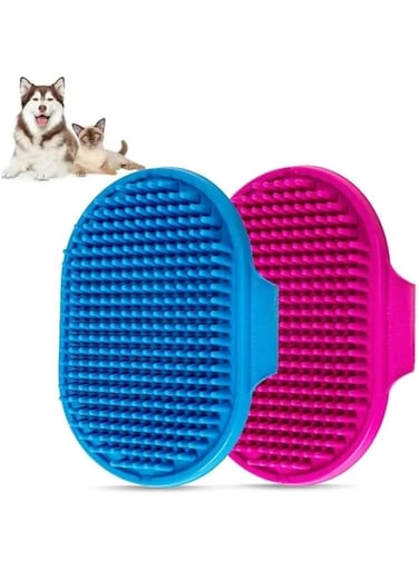 Allking Rubber Deshedding Dog Bath Hand Band for Dogs and Cats (Pack of two)