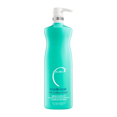 Malibu C Miracle Repair Hair Reconstructor with Cooling Menthol - Nourishing Hair Repair Treatment for Weak, Damaged Strands - Scalp Invigorating Hair Care, 1 Liter