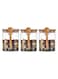 Glass Storage Jar with Bamboo Lids and bamboo Spoon,Set of 3 Airtight Food Jars Kitchen Food Storage Containers with Scoop For Serving Tea, Coffee, Flour, Sugar, Candy, Cookie, Spice (Small:800ml)