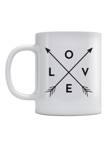 Love Word Printed Mug White/Black 350ml