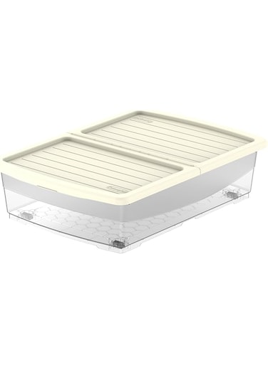 Cosmoplast Plastic Storage Box Clear With Lid For Under-Bed 45 Liters