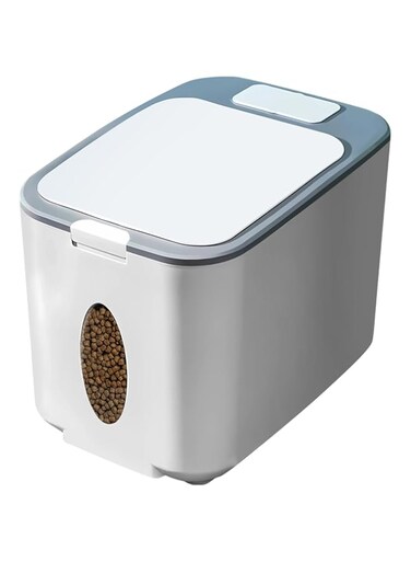 Gluckluz Pet Food Container Portable Cat Dry Food Storage Holder Bin Holds up to 8.5KG with Measuring Cup for Dog Puppy Food Rice Cereal Grain (25 x 33 x 23cm)