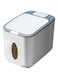 Gluckluz Pet Food Container Portable Cat Dry Food Storage Holder Bin Holds up to 8.5KG with Measuring Cup for Dog Puppy Food Rice Cereal Grain (25 x 33 x 23cm)