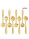 Stainless Steel Gold Leaf Coffee Spoon 16 Pcs Creative Tableware Dessert Spoons, Stirring, Mixing, Sugar, Stir, Ice Cream, Cake, Teaspoon Set (Gold-16Spoon)