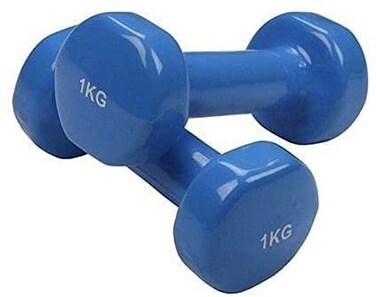 ULTIMAX Deluxe Vinyl Dumbbell Set &ndash; 2 x 1KG Hand Weights for Home &amp; Gym Workouts