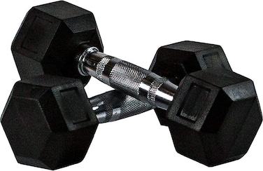 ULTIMAX Rubber Encased Dumbbell Set &ndash; Pair of 5KG Each (10KG Total) for Strength Training &amp; Home Gym