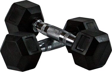 ULTIMAX Rubber Encased Dumbbell Set &ndash; Pair of 10KG Each (20KG Total) for Strength Training &amp; Home Gym