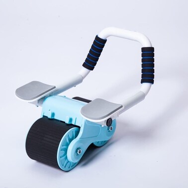 ULTIMAX Rebound Abdominal Wheel - Ab Roller for Abs &amp; Core Workout - Non-Slip Double Wheels with Elbow Support &amp; Knee Pad for Home Fitness - Blue