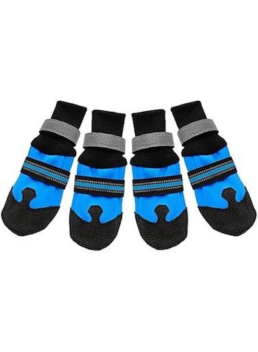 Size L 4pcs Waterproof Winter Pet Dog Shoes Anti-slip Snow Pet Boots Paw Protector Warm Reflective For Medium Large Dogs Labrador Husky
