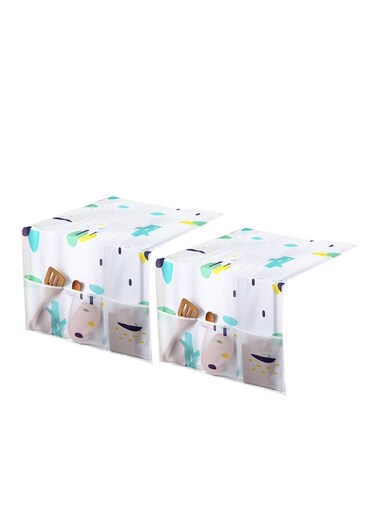 Refrigerator Cover with Organizer Pockets for Kitchen Appliances - 2 Pack Dustproof Protection
