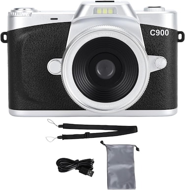 COOPIC C900 Digital Camera - 68MP, 4K Video, 3.0" Flip Screen, 16x Zoom, Creative Filters - Black Edition
