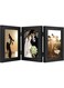 5x7 Three Picture Frame Trifold Hinged Photo Frame with 3 Openings, Desk Top Family Picture Collage, with Real Glass