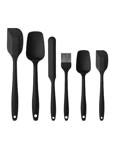 6-Piece Silicone Spatula Set Black &acirc;&euro;Ž29.9x18.9x11cm