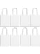 Yuroochii 8 Pieces Craft Canvas Bag Sublimation Polyester Screen Printing Blank Canvas Tote Bag Reusable Grocery Bags Durable Bag for Creative DIY Funs, Crafting and Embroidering