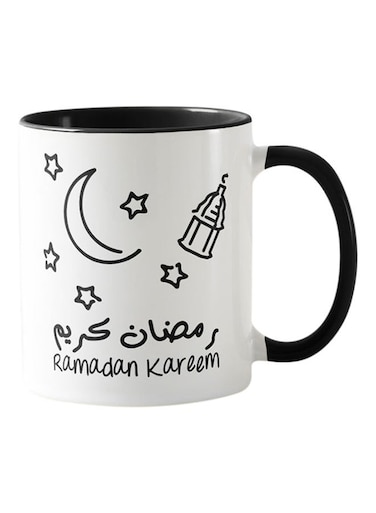 Piece Mug With Design Ramadan Kareem White &amp; Black