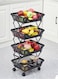 4 Layers Household Multipurpose Storage Organizer Foldable Movable Kitchen Vegetable and Fruits Storage Rack 35x26x71 cm