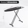 Ironing Board with Adjustable Height &ndash; Space-Saving, Foldable Design with Heat-Resistant Cover &ndash; Compatible with Steam Iron Stations &ndash; Black