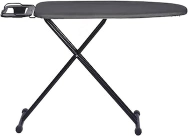 Ironing Board with Adjustable Height &ndash; Space-Saving, Foldable Design with Heat-Resistant Cover &ndash; Compatible with Steam Iron Stations &ndash; Black