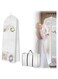 Azonee Portable 70" Wedding Dress Garment Bag with Bride Tote Bag - White, 8" Gusseted Dress Bags for Gowns, Long, 4 Pockets Dress Cover for Women