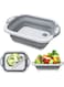 Multifunction Chopping Board, Collapsible Dish Tub Basin Cutting Board Colander, Vegetable Fruit Wash And Drain Sink Storage Basket,