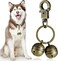 Azonee Pet Collar Bell, 2 Pcs Cat and Dog Bells Brass Bells for Pets Collar Charm Pendant Bells with Clasp Swivel Pet Tracker Vintage Small Bell for Dogs Cats, Medium