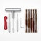 Auto Family 10 Pcs Tubeless Tire Repair Tool Kit &ndash; Heavy Duty T-Handle Plug Tool Set, Tire Plugging Kit with Reamer, Rubber Strips &amp; Adhesive for Car, Motorcycle