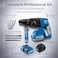 Auto Family 21V Lithium-Ion Power, 1100 RPM   4400 BPM, 3 In One (Drill, Hammer, Chisel) Brushless Cordless Drill Set, Double Battery Power Kit with Charger, Rechargeable