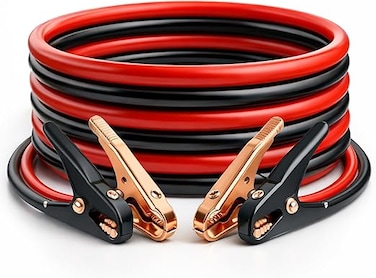 Auto Family 800AMP - 2.5Meter Car Battery Jumper Cables &ndash; Booster Cables with Copper Clamps, Heavy Duty, Ideal for SUV, Truck, Petrol &amp; Diesel Engine, Insulated Clamps