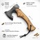 Auto Family Compact Hand Axe with Wooden Handle &ndash; Camping Hatchet Chopping Axe with Leather Sheath for Wood Splitting, Survival Tactical Axe, Outdoor Bushcraft (Compact Axe)