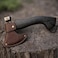 Auto Family Compact Hand Axe with Wooden Handle &ndash; Camping Hatchet Chopping Axe with Leather Sheath for Wood Splitting, Survival Tactical Axe, Outdoor Bushcraft (Vintage Axe)