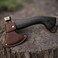 Auto Family Compact Hand Axe &ndash; Camping Hatchet Chopping Axe with Leather Sheath for Wood Splitting, Survival Tactical Axe, Outdoor Bushcraft (Curved Axe)